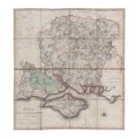 Faden (W) an 18th century folding map - Hampshire Or The County of Southampton Including The Isle Of