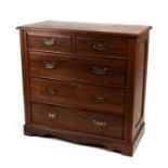 A late 19th century walnut chest of two short & three long graduated drawers, 103cms (40.5ins)