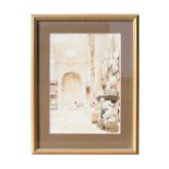 Continental school - Venetian Interior Scene - indistinctly signed lower left, watercolour, framed &