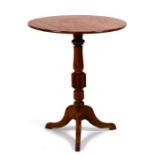 A 19th century Biedermeier style satin birch occasional table on turned column and base, 59cms (23.