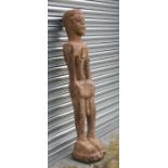 African / Tribal Art. A large carved hardwood standing figure, 117cms (46ins) high.
