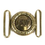 An unknown heavy brass two part belt buckle clasp to XXIV, probably 19th century, 24th Regiment ?