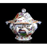 A Masons Ironstone tureen and cover, 31cms (12.25ins) wide.Condition Report Starcrack to base,