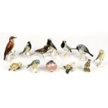 A group of Karl Ens porcelain birds; together with Royal Worcester and Royal Copenhagen birds.