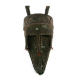 African / Tribal Art. An African metal overlaid wooden mask from the Marka tribe of Mali, 38cms (