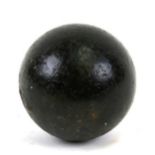 An 18th/19th century cast iron 5.5lb (approximately) round shot cannon ball. Approximate diameter