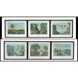 A set of six prints depicting 19th century African scenes, framed & glazed, 39 by 27cms (15.25 by