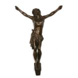 A bronze figure of Christ, 31cms (12.25ins) high.