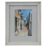 L G Swinborne-Ward - Lamau, Kenya, Street Scene - signed lower right, watercolour, framed &