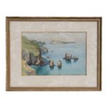 M Kitchener - View of Sark - signed lower right, watercolour, framed & glazed, 35 by 23cms (13.75 by