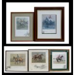 A set of five framed Snaffle prints.