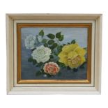 Modern British - Still Life of Flowers - initialled 'B.A.T.' lower right, oil on board, framed, 24