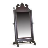 A 19th century oak toilet mirror, 29cms (11.5ins) wide.