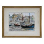 20th century school - Honfleur Harbour Scene - Indistinctly initialled, titled and dated 1965