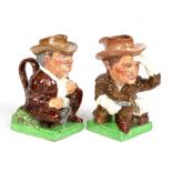 A pair of Burleigh ware character jugs depicting Seth Adams and Flint McCullough from the TV