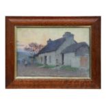 John McDougal - Country Cottage Scene - signed lower right, watercolour, glazed and framed in a