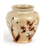 A Martin Brothers stoneware vase decorated with flowers, marked 'Martin No. 2, Southall' to the