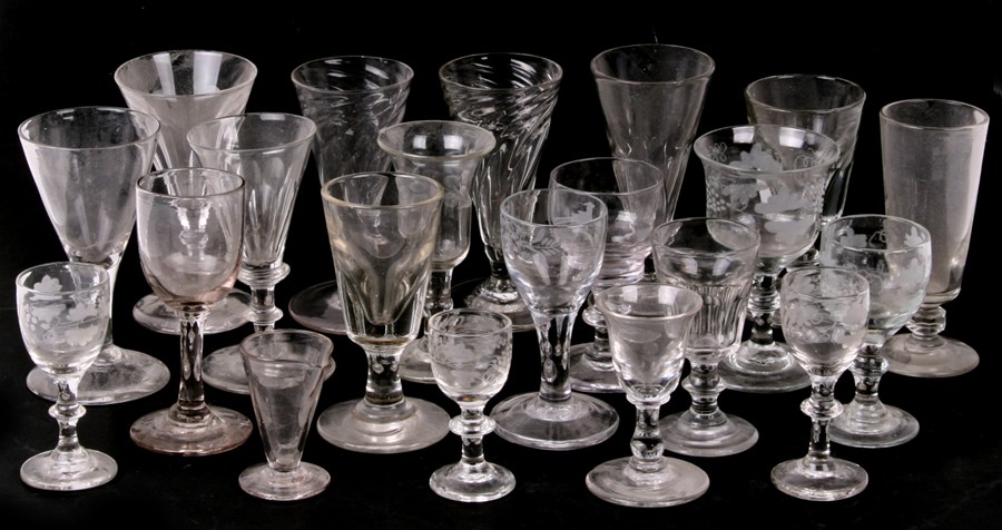 A group of 19th and early 20th century glasses.Condition Report four with chips to bases and rims,