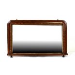 A Victorian Tunbridgeware style overmantle mirror, 80cms (31.5ins) wide.