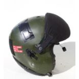 A Royal Air Force Alpha Mk.10 Flying Helmet. With both visors under the cover, headphones,