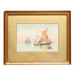 F Price - Fishing Boats in a Calm Sea - signed & dated 1915 lower left, watercolour, framed &