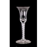 An 18th / 19th century air twist stem wine glass, 17cms (6.75ins) high.Condition Report Good