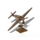 A rare brass model of the Japanese WW2 torpedo bomber the Nakajima B5N with spinning propeller,