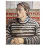 20th century school - Portrait of a Young Girl - oil on canvas, unframed, 58 by 71cms (23 by
