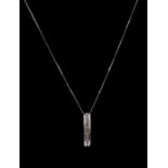 A 9ct white gold diamond pendant and chain.