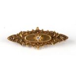 A late 19th century 15ct diamond set brooch.