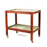 A mid 20th century two-tier tea trolley, 75cms (29.5ins) wide.