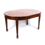 An Edwardian mahogany oval extending dining table on square tapering legs, Condition Reportwinding