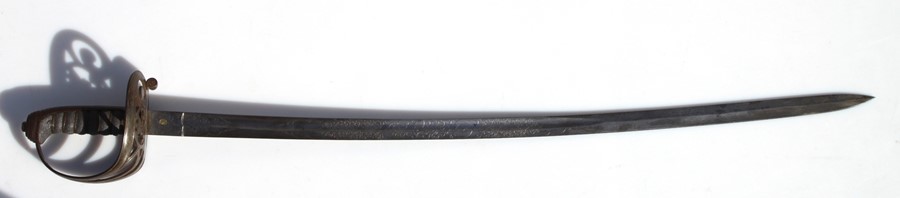 A 19th century Volunteer Rifles army officers sword. Having a fine acid etched blade with VOLR