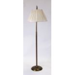 A brass reading or standard lamp, 149cms (58.5ins) high.