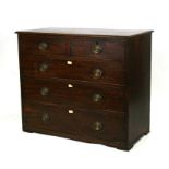 A 19th century mahogany chest of two short drawers and three long graduated drawers, 109cms (