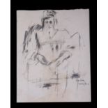 Attributed to Larry Rivers (1923-2002) - Portrait of Elizabeth Frink - signed and dated 1961, pencil