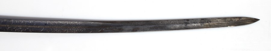 A 19th century Volunteer Rifles army officers sword. Having a fine acid etched blade with VOLR - Image 5 of 8