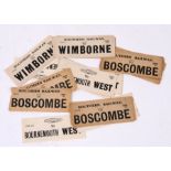 Approximately 30 unused Southern Railway luggage labels from the 1930's, Bournemouth, Boscombe and