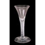 An 18th / 19th century air twist stem wine glass, 16cms (6.25ins) high.Condition Report Good