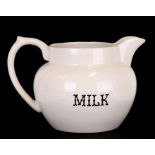 A Heron Cross Pottery oversized milk jug, 24cms (9.5ins) high.