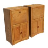 A pair of ash bedside cupboards. 46cm (18 ins) wide
