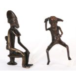 Two African tribal bronze figures, the largest 17cms (6.75ins )high (2).