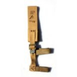 An unissued 08 Pattern bayonet frog with helve strap and carrier. Marked to the reverse of the