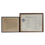 A George VI framed and glazed Promotion Warrant named to Flying Officer Geoffrey Claude Lampson Goad
