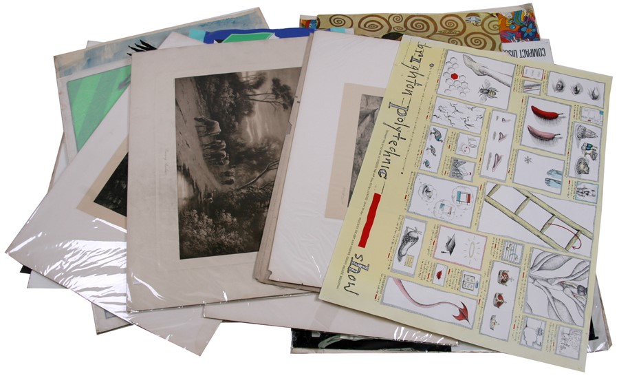 A folio containing a large quantity of modern artwork to include various posters and three modern - Image 3 of 5