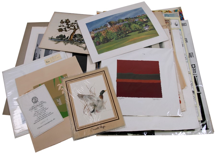 A folio containing a large quantity of modern artwork to include various posters and three modern - Image 4 of 5