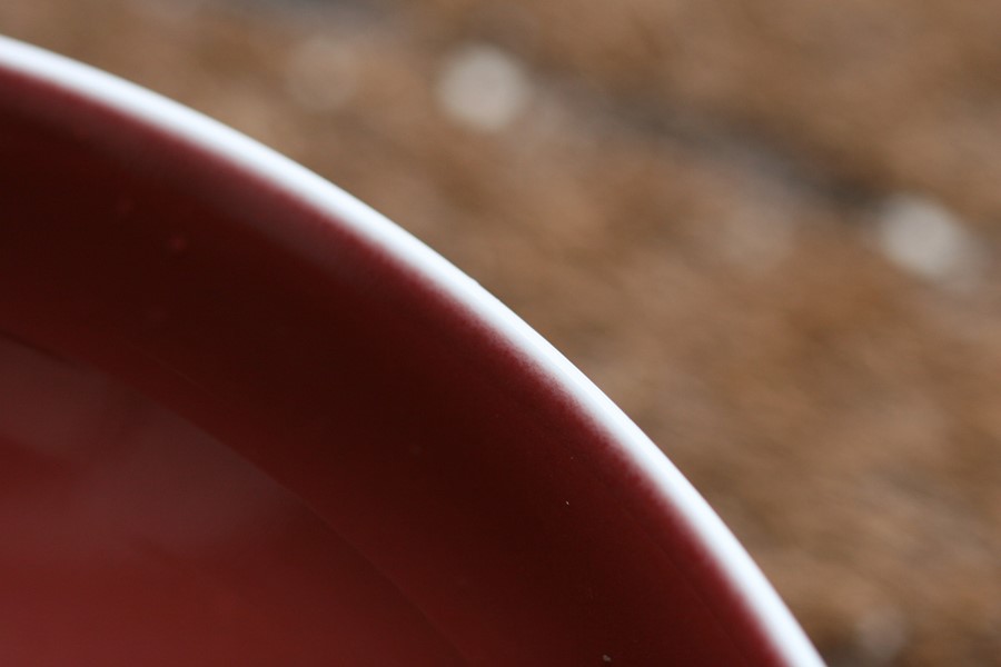 A Chinese red monochrome glaze shallow dish with blue seal mark to the underside, 19cms (7.5ins) - Image 11 of 14