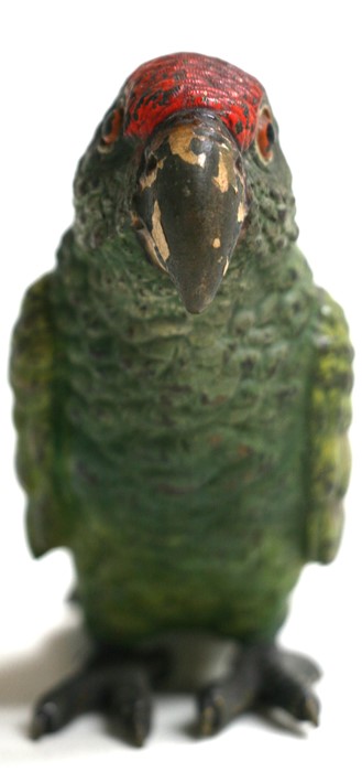A large cold painted Vienna bronze figure of a parrot, 9cms (3.5ins) high.Condition Report Loss of - Image 5 of 7