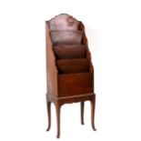 A four tier mahogany waterfall sheet music/ magazine rack, 40cm (15.75ins) wide