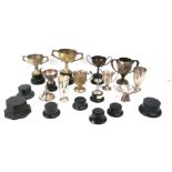 A quantity of silver plated trophies